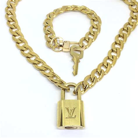 lv chain lock necklace|louis vuitton chain necklace.